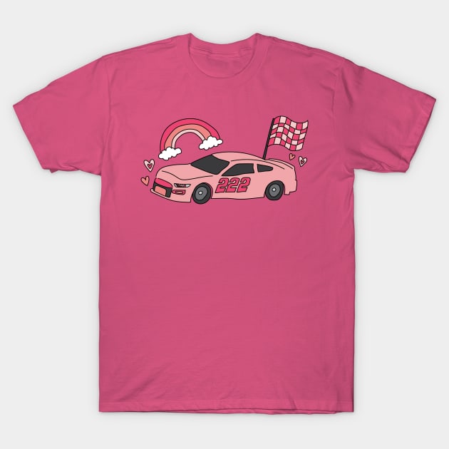 Girly Pink Nascar Angel Numbers by Courtney Graben T-Shirt by courtneylgraben